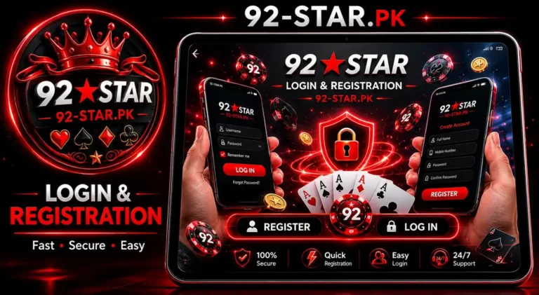Register Your Account in 92 star game & start Playing Real money games